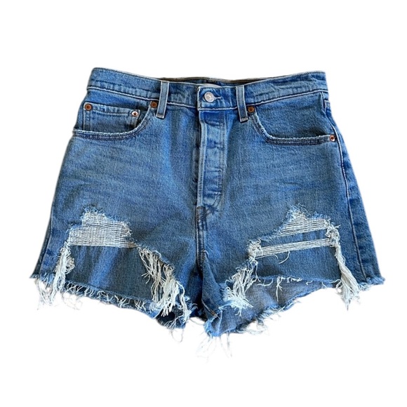 Levi's Pants - Sz 29 Womens Levis Ribcage Denim Shorts Super High Rise Waisted NWOT Button Fly